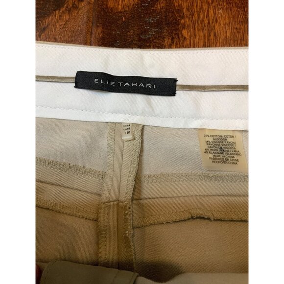 Elie Tahari Tan Straight Leg Khaki Dress Pants, Size 14 - Picture 5 of 8